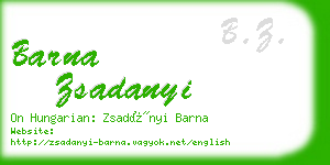 barna zsadanyi business card